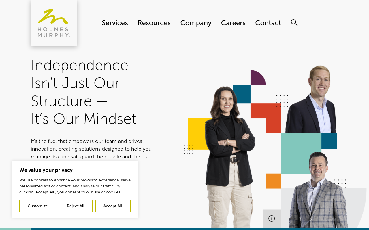 Website preview for Holmes Murphy & Associates