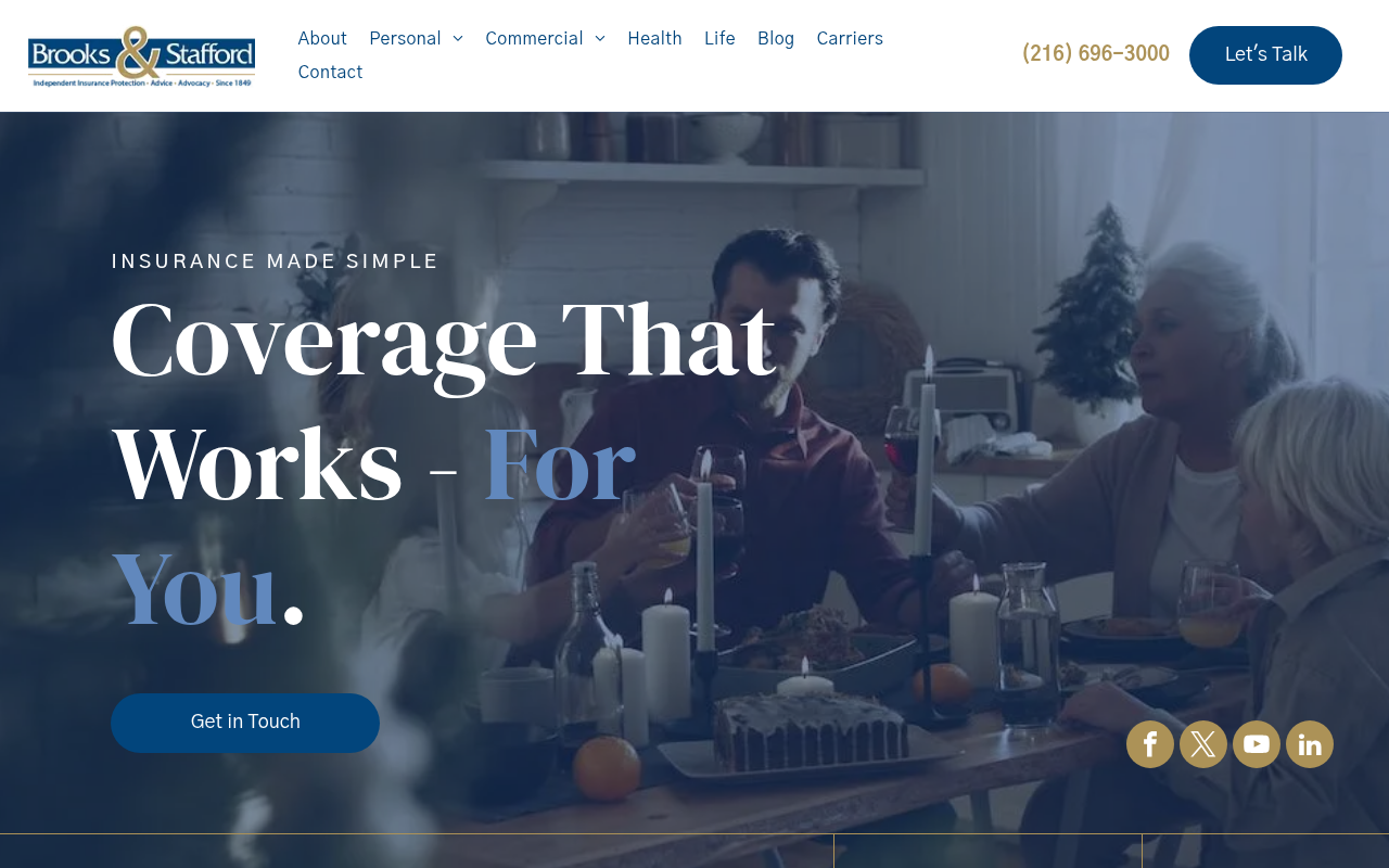 Website preview for Brooks & Stafford