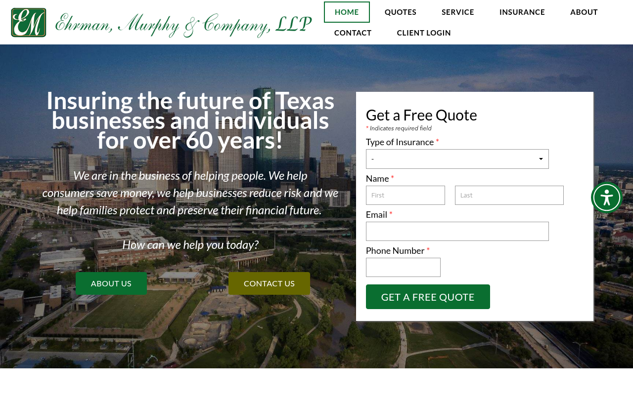 Website preview for Ehrman Murphy & Company