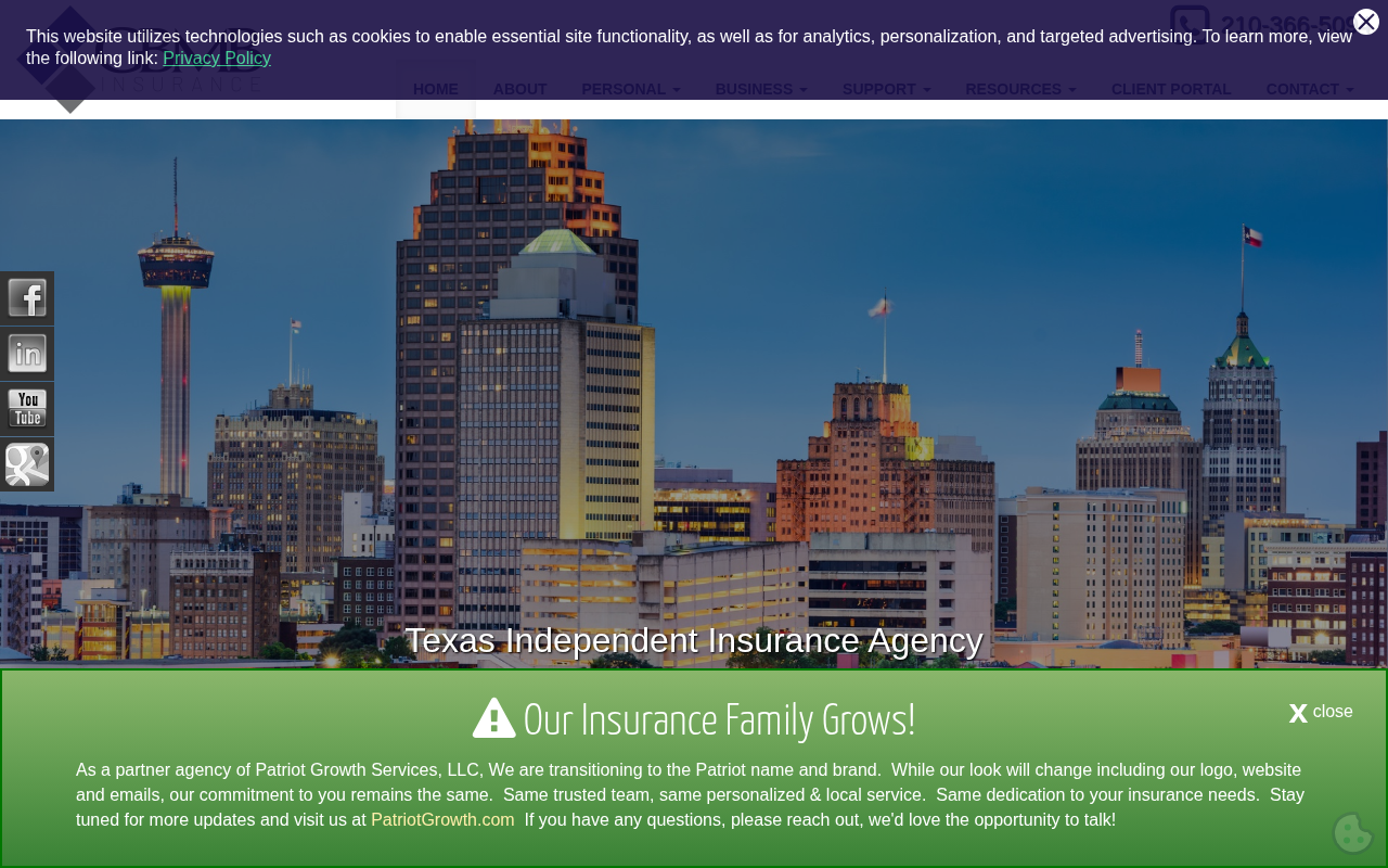 Website preview for Grona Boles Martin & Bloxsom Insurance