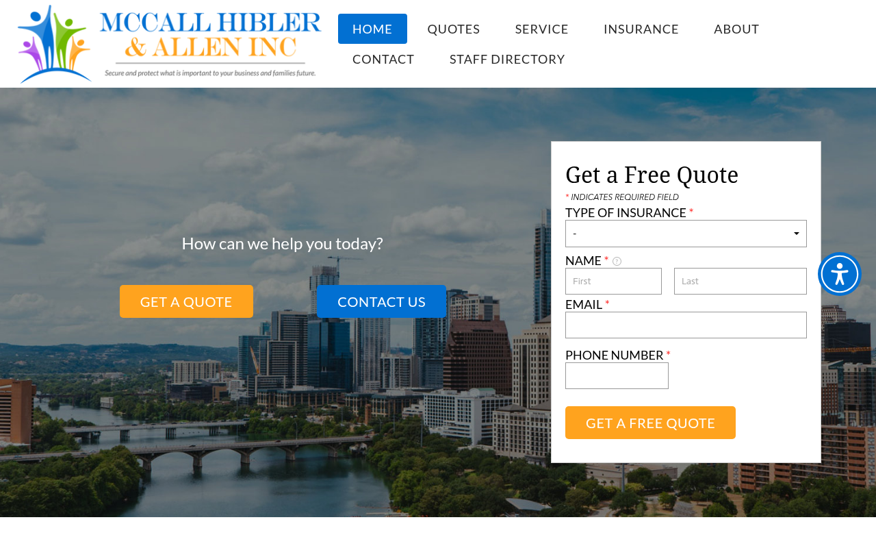 Website preview for McCall, Hibler & Allen